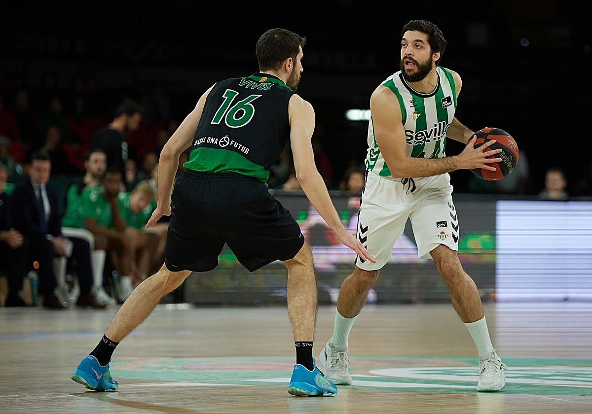 Pepe Pozas, durante un encuentro contra el Joventut esta temporada.