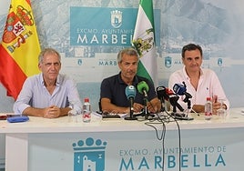 Morente, Díaz y Romero, en rueda de prensa.
