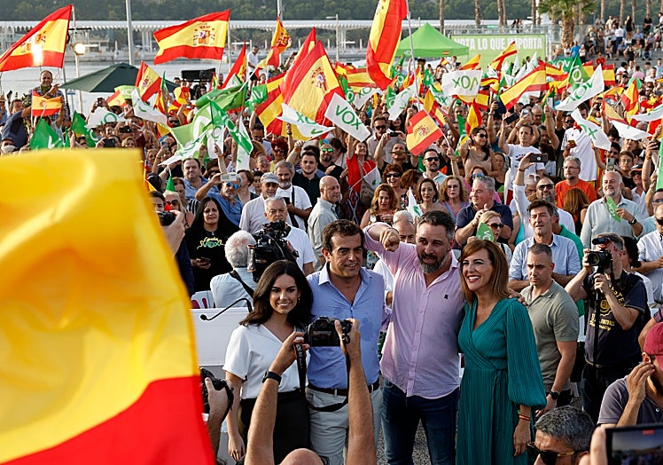 Millán, Sevilla, Abascal y Rueda, de izquierda a derecha, en Málaga.