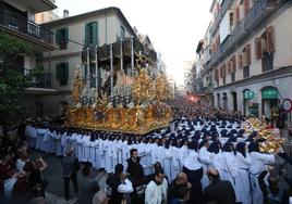 Salida procesional de la Virgen de la Paloma el pasado Miércoles Santo.