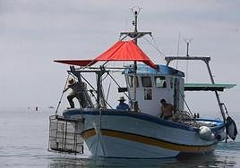 Un barco pesquero en plena faena.