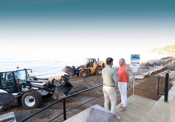 Aporte de arena en las playas de Marbella.