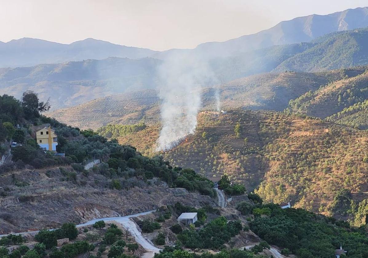 Imagen del incendio forestal facilitada por el Infoca.