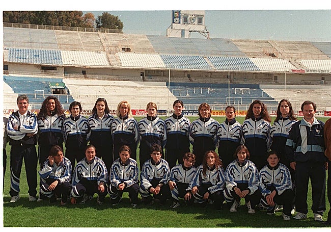 El Atlético Málaga femenino entrenado por Manolo Navarrete.