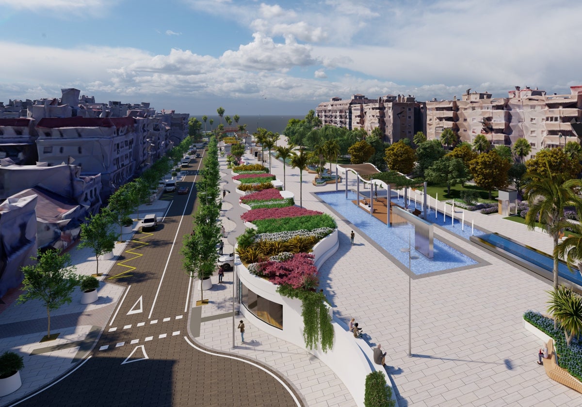 Infografía del proyecto del nuevo bulevar de Estepona.