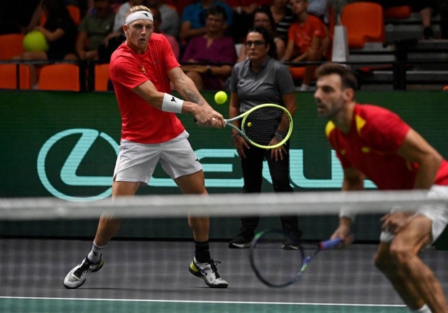 Davidovich y Granollers, en el partido de dobles.