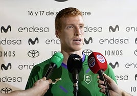 Alberto Díaz, durante su comparecencia ante los medios esta mañana en el Hotel Melva de Murcia.