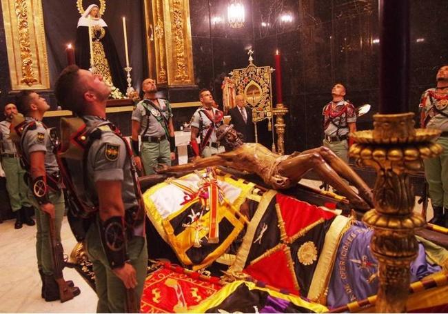 Guardia legionaria al Cristo de la Buena Muerte. Semana Santa de 2023.