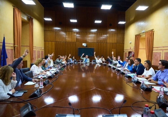 Momento de la votación del dictamen en la comisión parlamentaria de Ordenación del Territorio.