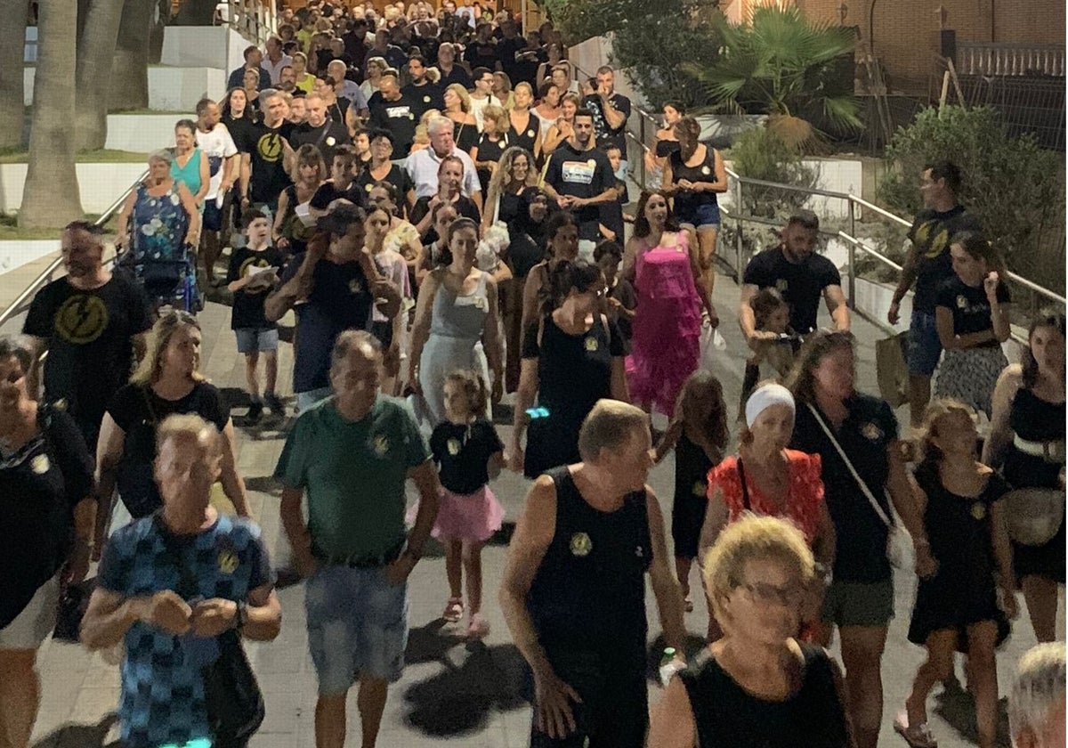 Imagen de la marcha reivindicativa que tuvo lugar a finales de agosto en Torrox Costa.