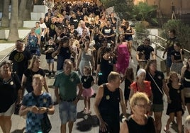 Imagen de la marcha reivindicativa que tuvo lugar a finales de agosto en Torrox Costa.