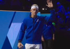 Alejandro Davidovich, la madrugada de este sábado, antes de su estreno en la Laver Cup.