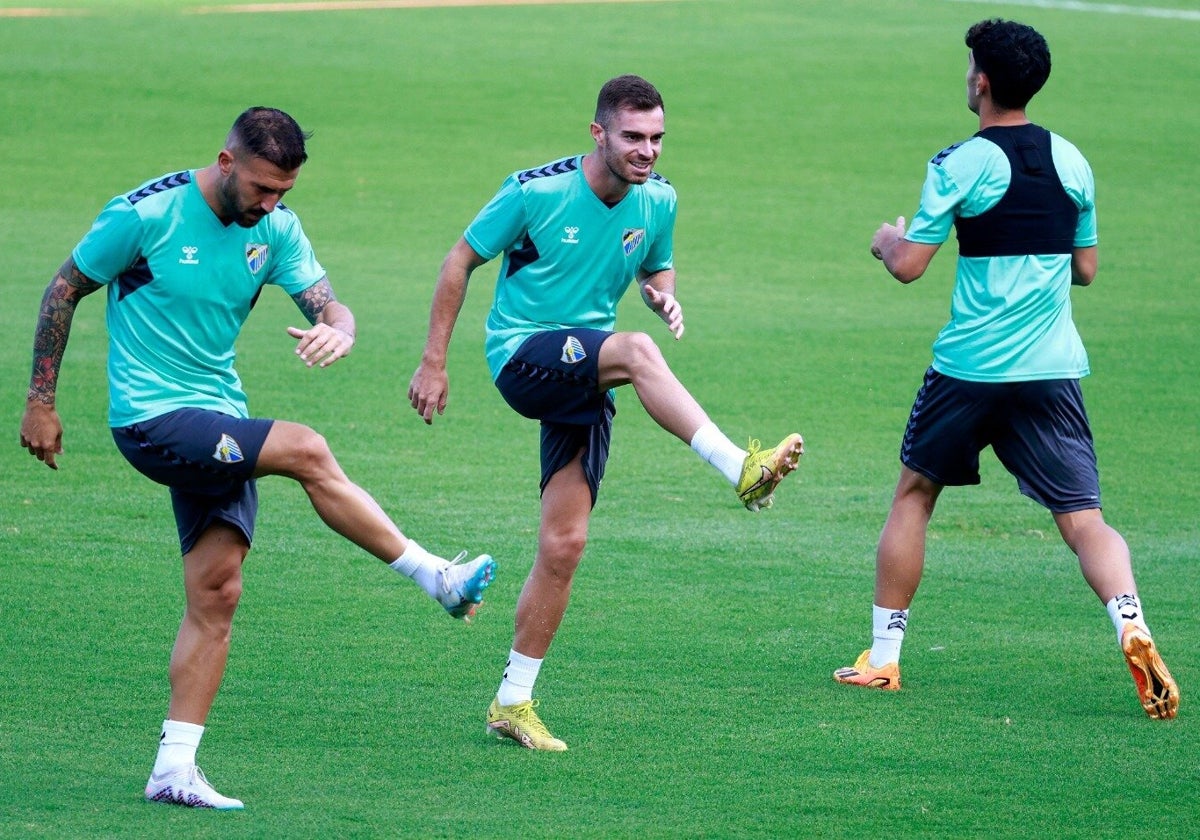 Dioni y Juan Hernández, durante un entrenamiento.