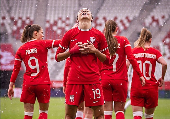Padilla, con la selección de Polonia.