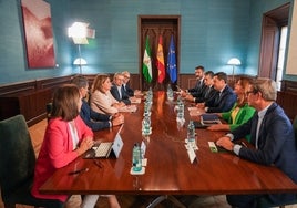 Un momento de la reunión celebrada este martes en el Palacio de San Telmo.