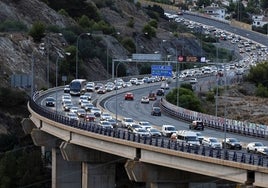 Atasco en hora punta desde Rincón a Málaga.