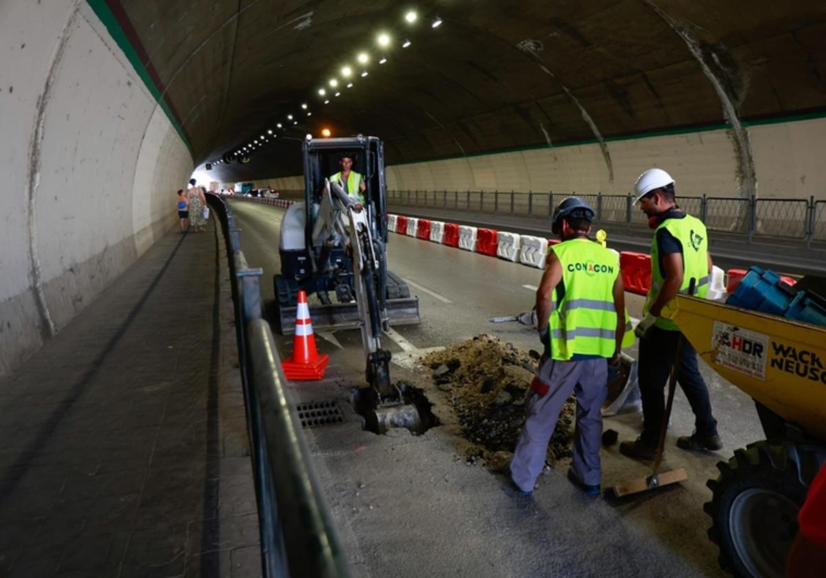 Imagen de los primeros trabajos en el túnel, este verano.