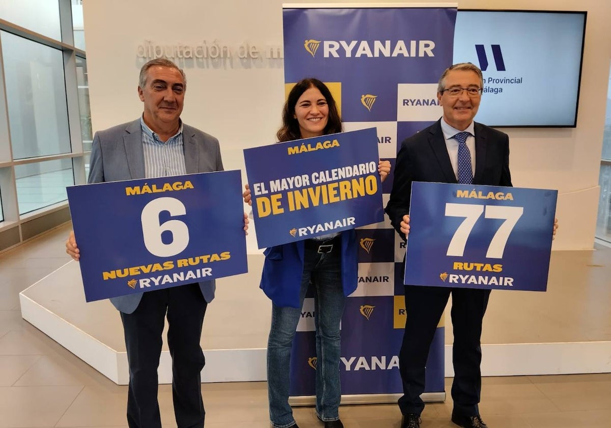 Presentación del programa de invierno de Ryanair en Málaga.