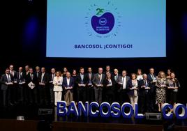 Representantes institucionales, asociaciones, empresas y miembros de Bancosol, ayer en la gala.