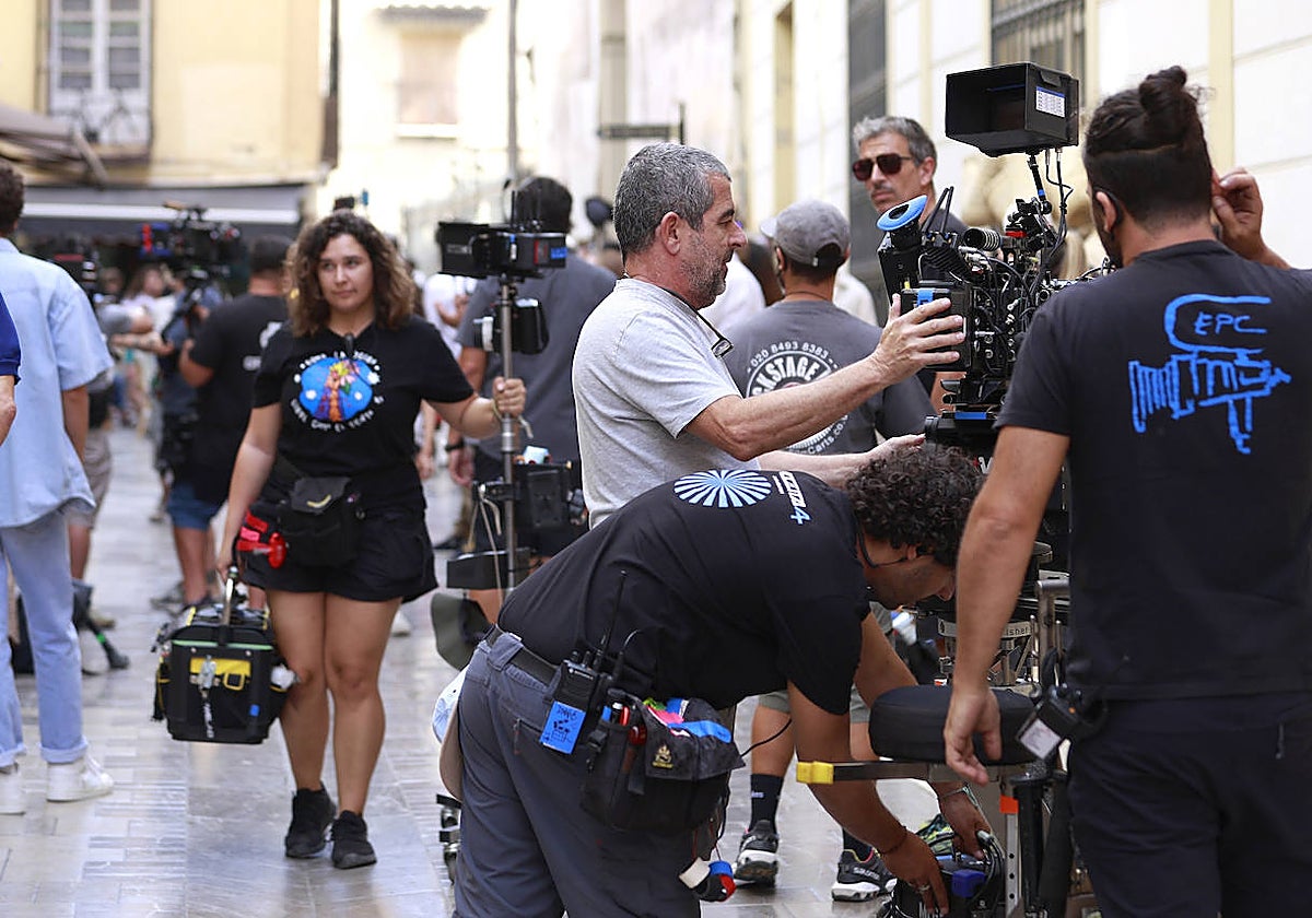 Momento de un rodaje en Málaga