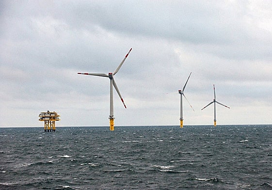 Parque eólico marino instalado en el norte de Europa.