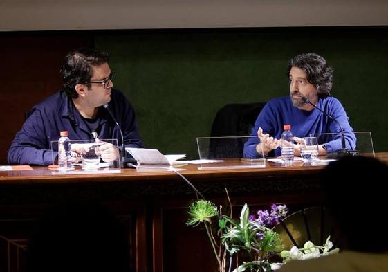 Neuman , con Alberto Gómez durante el encuentro.