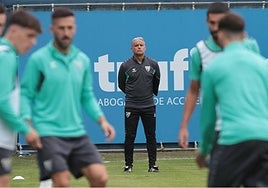 Sergio Pellicer, en el entrenamiento previo al partido de Copa del Rey.