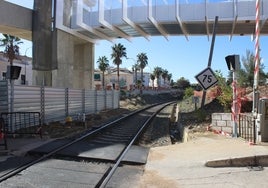 Obras para suprimir un paso a nivel en la línea Bobadilla-Ronda-Algeciras, en la zona de El Fuerte.