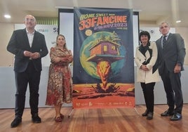 Tecla Lumbreras, María de la Paz Flores, Manuel López y Antonio Mª Lara en la presentación del festival