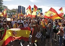 La multitudinaria concentración en Málaga contra la amnistía, en imágenes