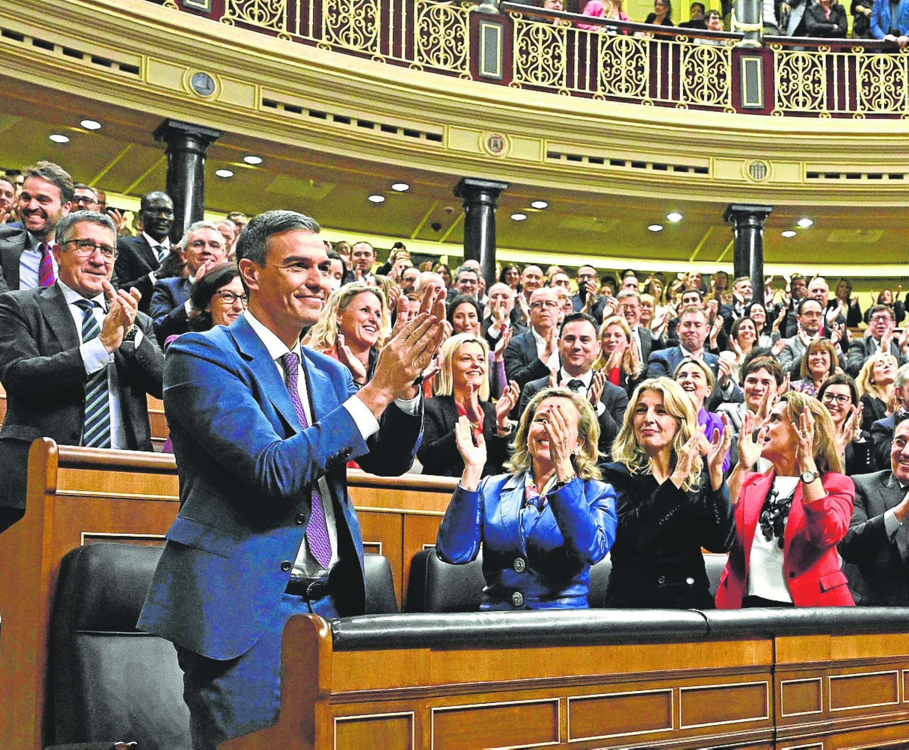 Pedro Sánchez, tras ser investido el jueves como presidente del Gobierno en el Congreso de los Diputados