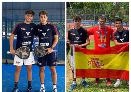 González y Collado (izquierda), campeones del mundo júnior; Cabeza y su pareja, Zamora (derecha), campeones del mundo cadete o sub-16.