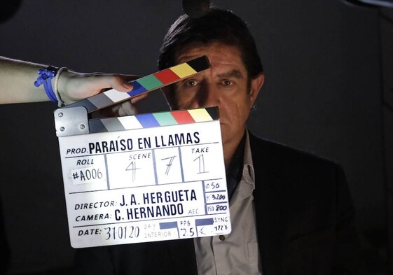 Pedro Casablanc, en el rodaje del documental 'Caleta Palace', que se estrena este viernes en el Albéniz.