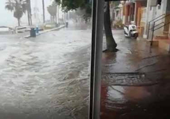 Inundación del paseo marítimo de la playa de El Dedo en abril del año pasado.