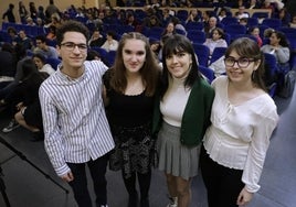 Álvaro Ruiz, Isabel Tardón, África Vicente e Irene Pastor, ayer en el Conservatorio Profesional de Música Gonzalo Martín Tenllado.