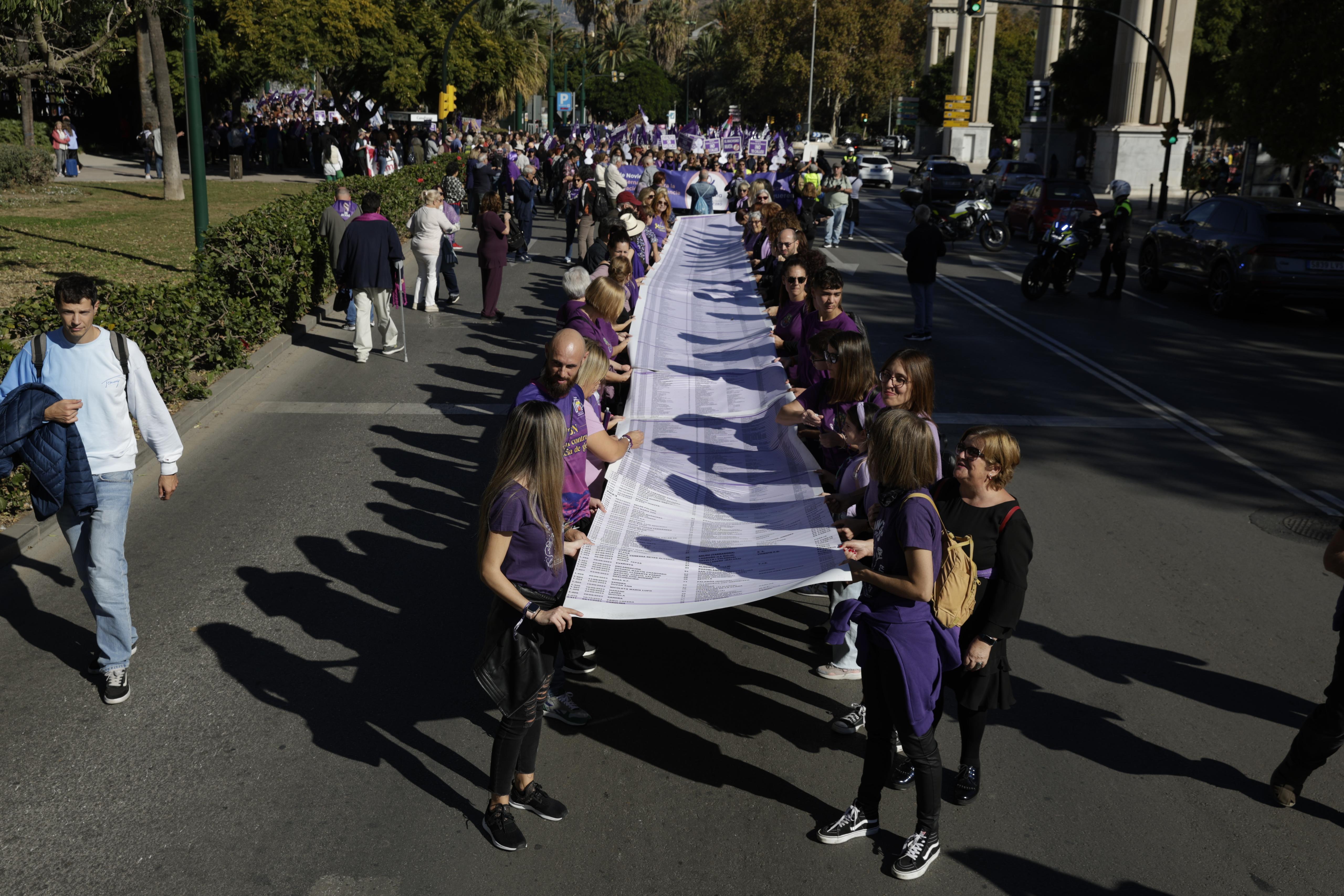 Unas 3.000 personas participan en la manifestación del 25N en Málaga