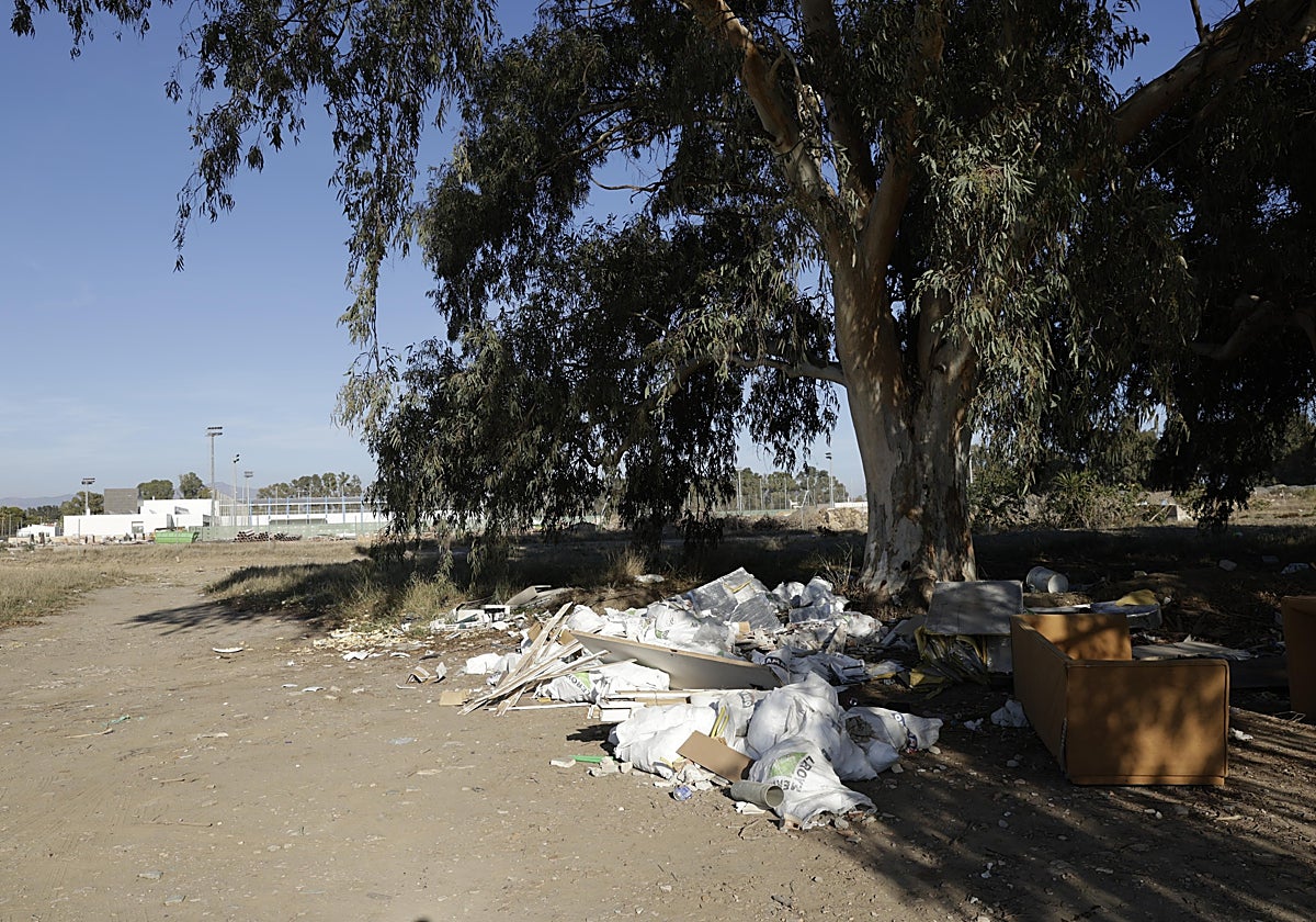 Basura acumulada en la zona de Arraijanal, a pocos metros de la academia del Málaga CF.