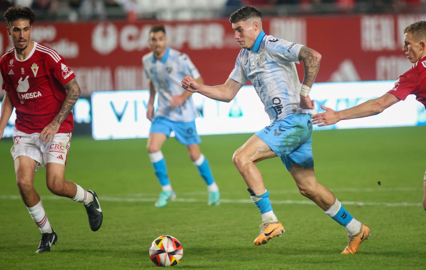 La goleada del Málaga en Murcia, en imágenes