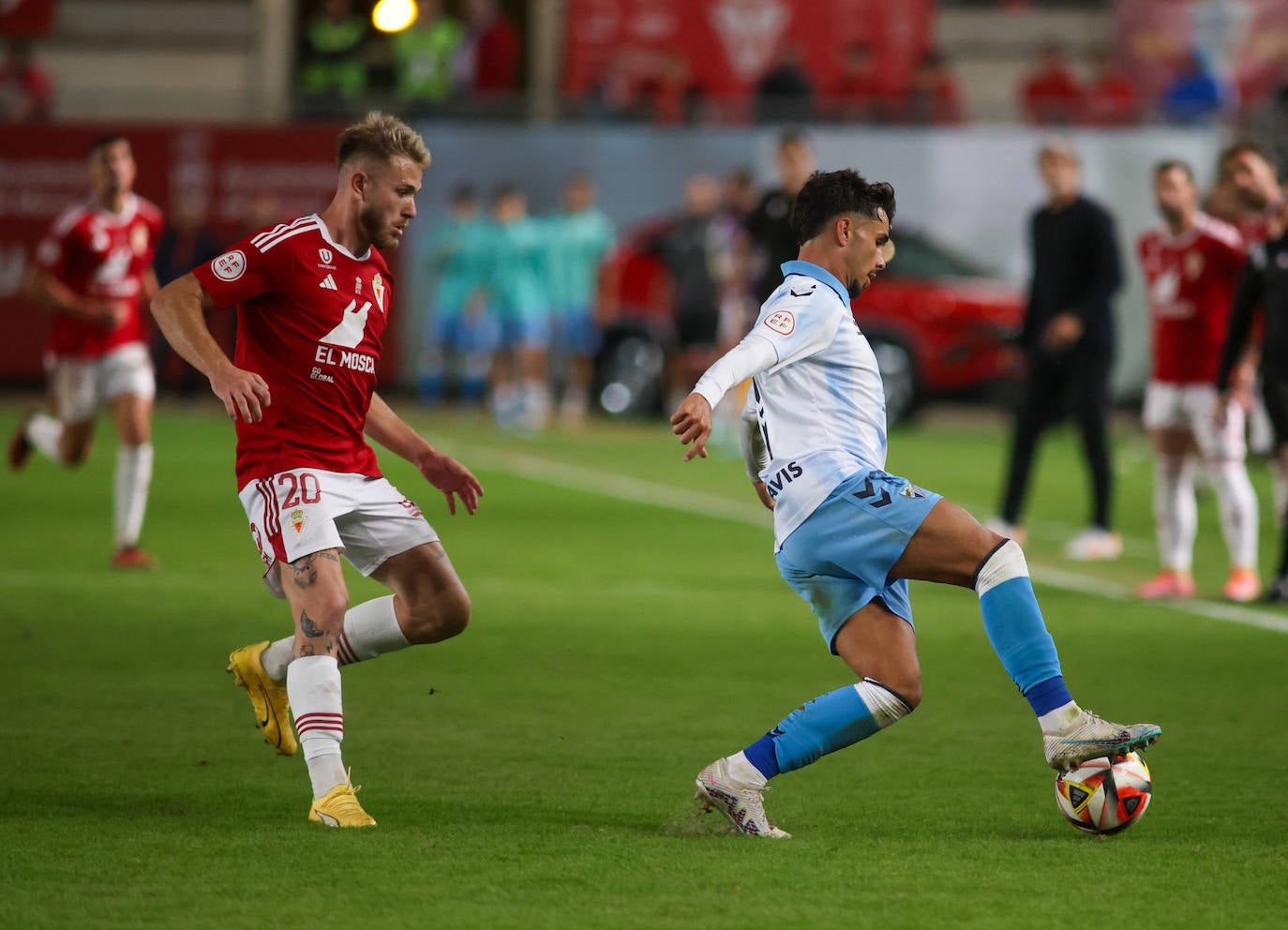 La goleada del Málaga en Murcia, en imágenes