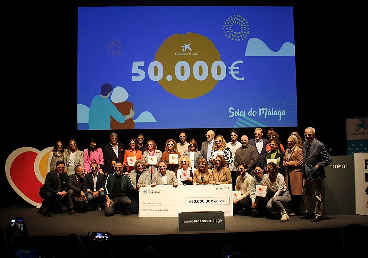 Asociaciones y colaboradores del festival solidario Soles de Málaga, en la presentación de las ONG beneficiarias para el próximo 2024.