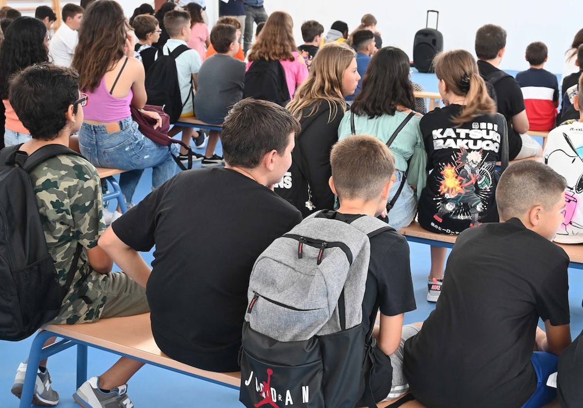 Estudiantes, en un instituto de Marbella.