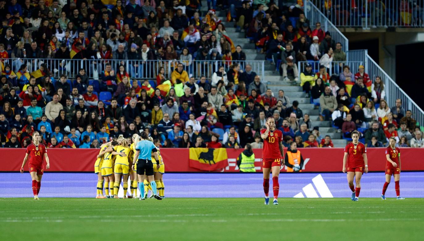 El España- Suecia en La Rosaleda, en imágenes