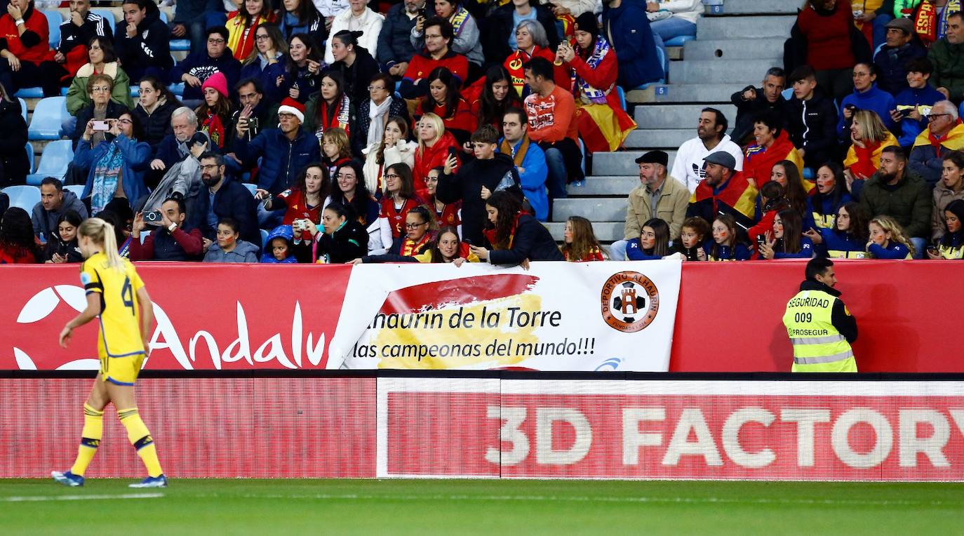 El España- Suecia en La Rosaleda, en imágenes