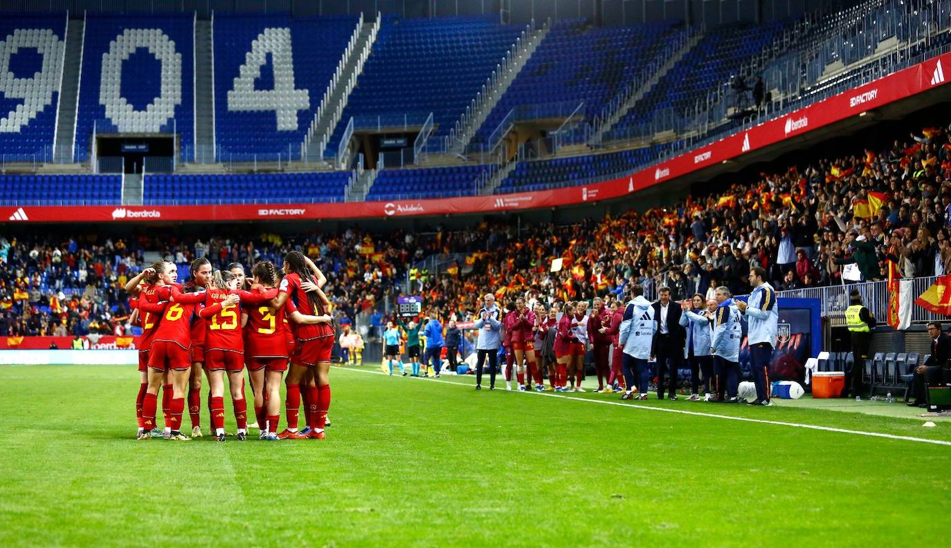 El España- Suecia en La Rosaleda, en imágenes