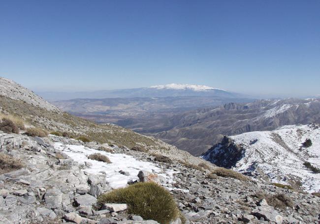 Esta ruta se hace por la cara norte de la sierra, en territorio granadino