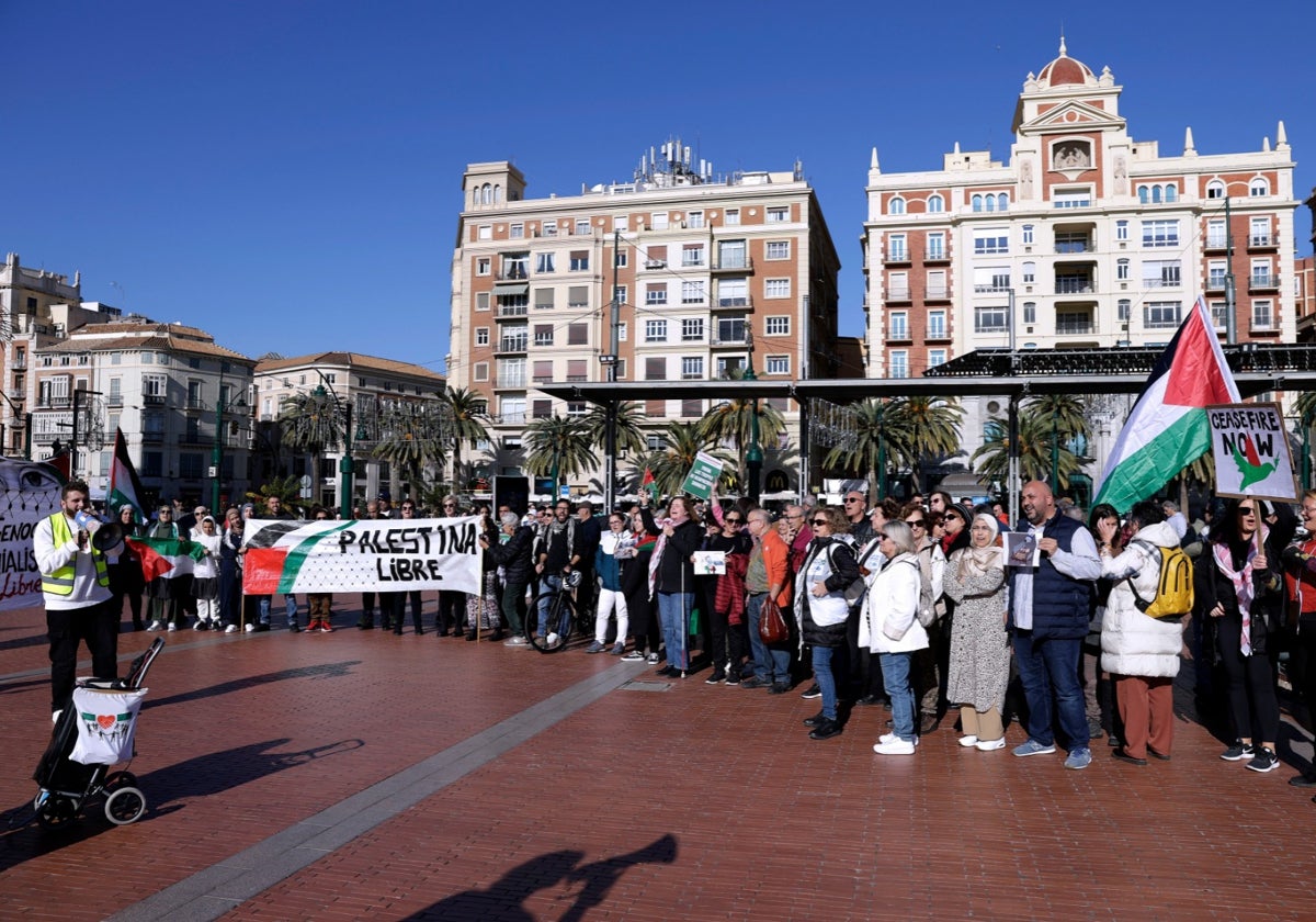 Un momento de la protesta celebrada este domingo.