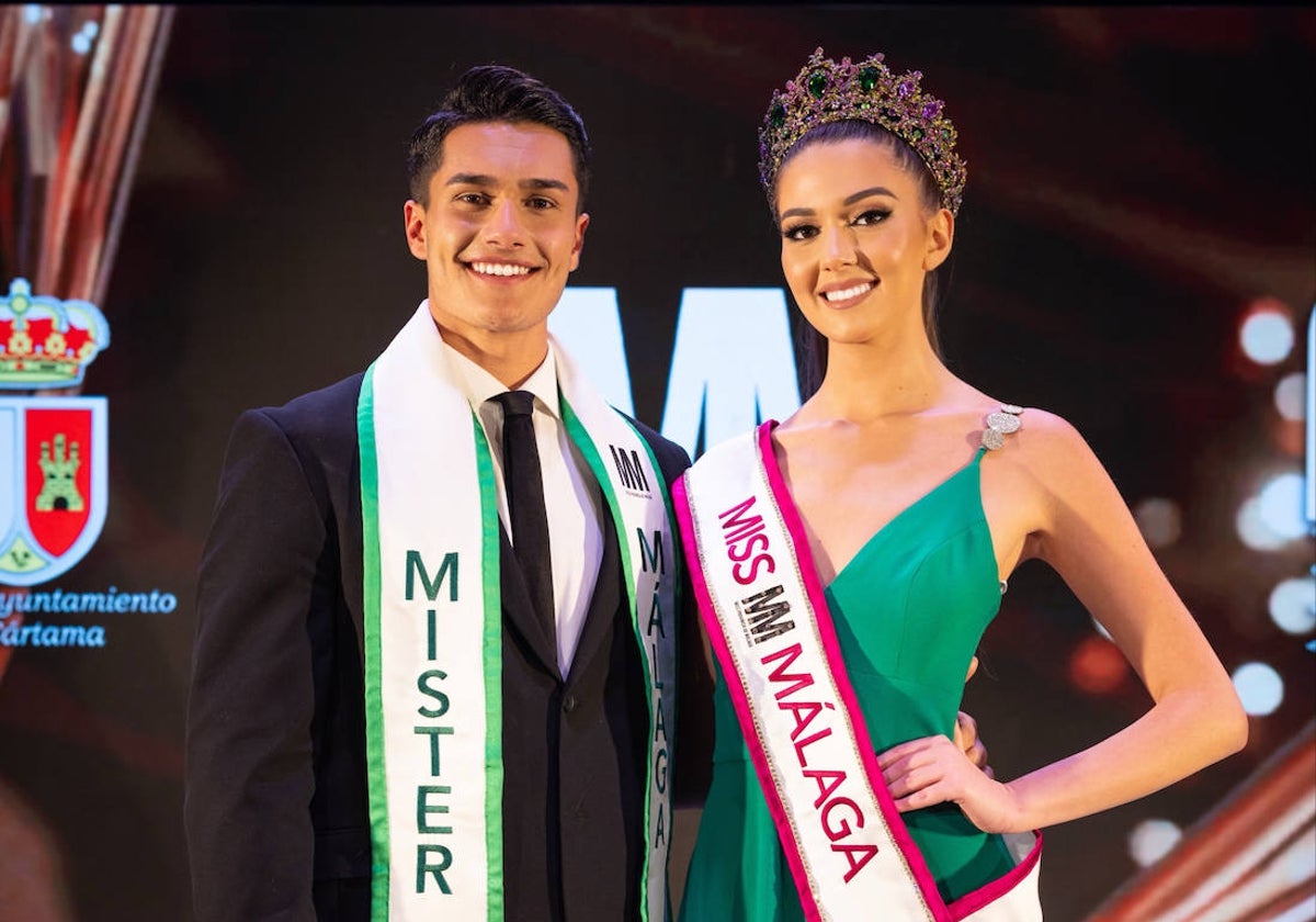 Los ganadores del certamen provincial de belleza, en la gala celebrada en Cártama.