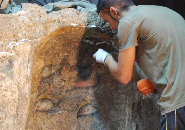 Rehabilitación del Ninfeo de los Peces, la singular fuente de la villa romana del sótano del museo.