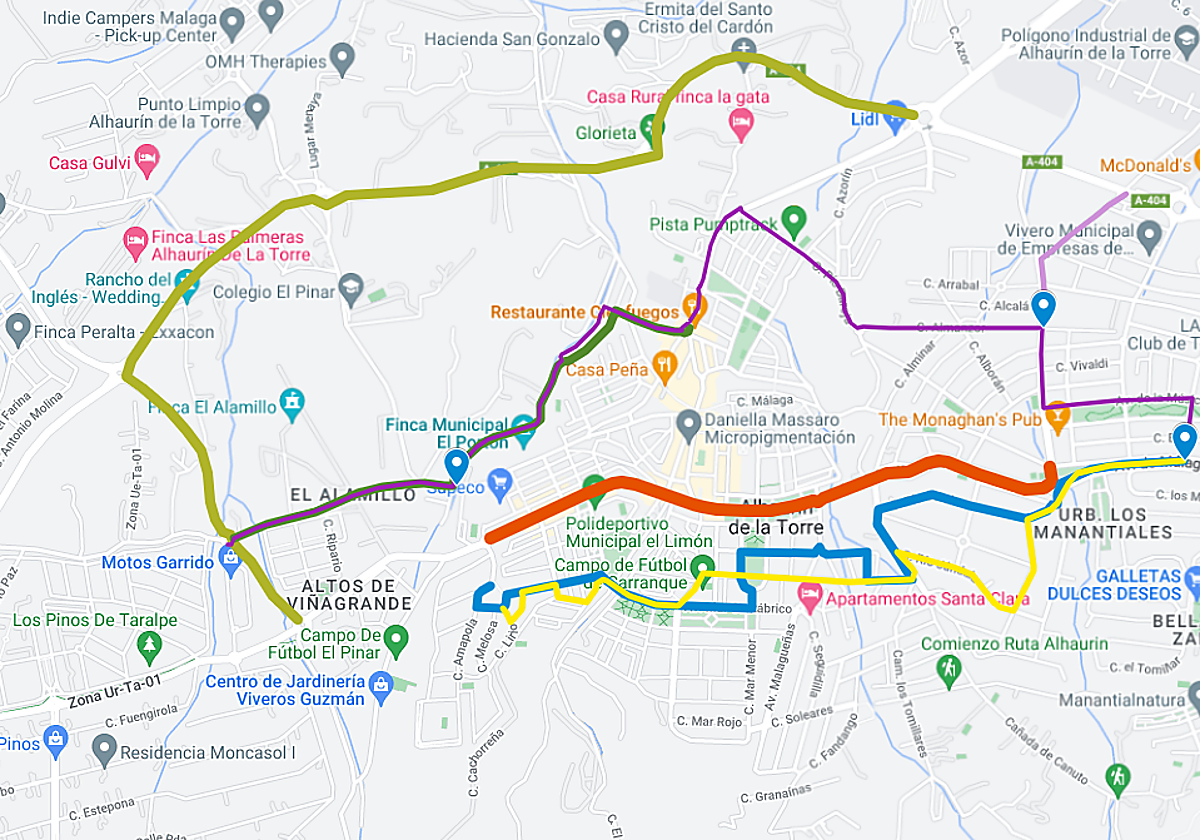 Mapa elaborada por la Policía Local, para informar sobre las rutas durannte la Cabalgata de Reyes.