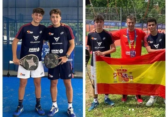 González y Collado (izquierda), campeones del mundo júnior; Cabeza y su pareja, Zamora (derecha), campeones del mundo cadete o sub-16.